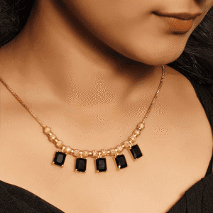 black luxe dangle necklace