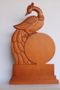 peacock wooden nameplate