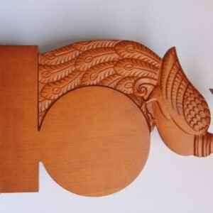 peacock wooden nameplate