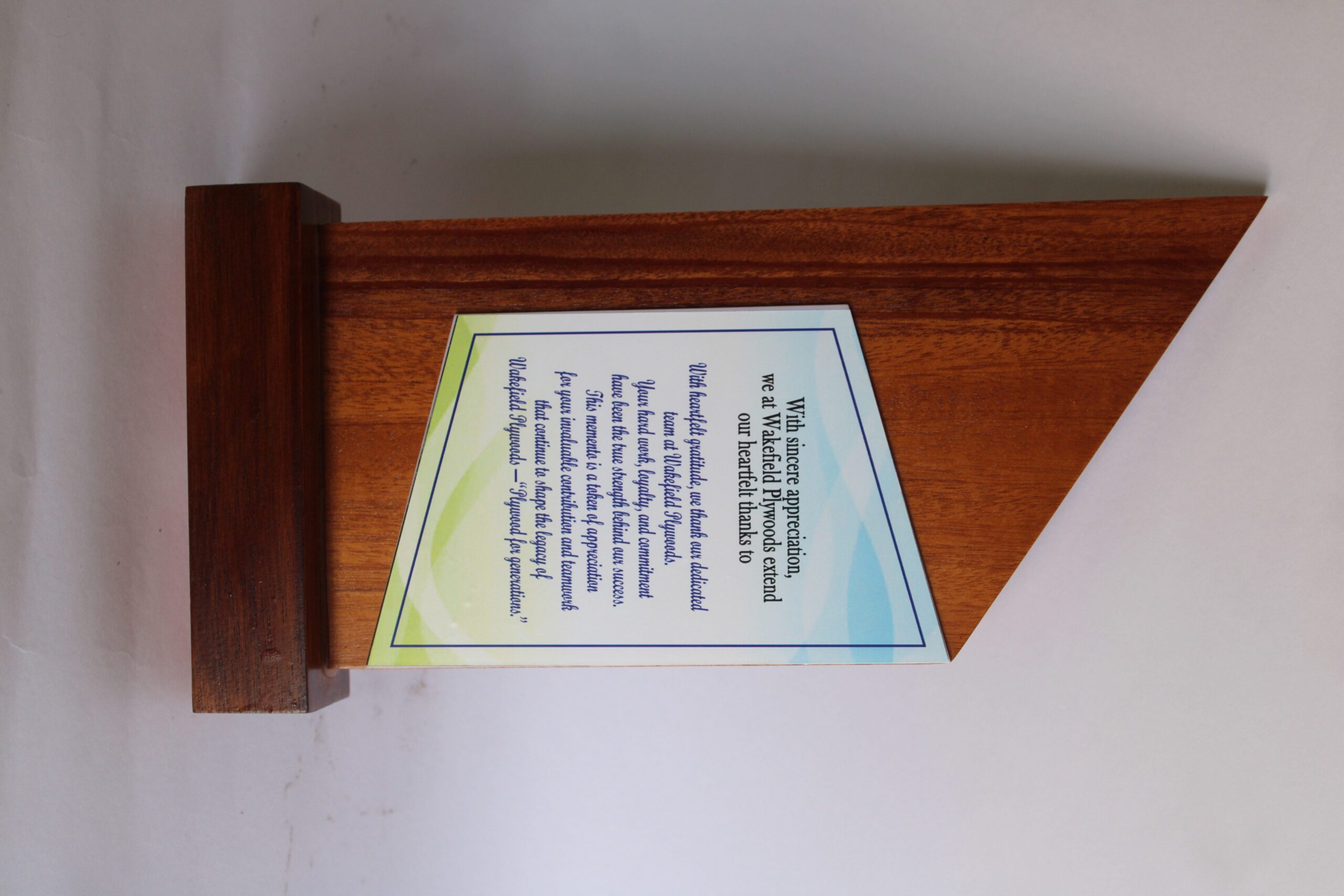 wooden appreciation trophy /award plaque. wooden appreciation trophy /award plaque.